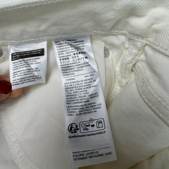 Levi’s Premium White Denim Midi Skirt W27 (Women’s 4) High Rise NWT - Picture 14 of 16